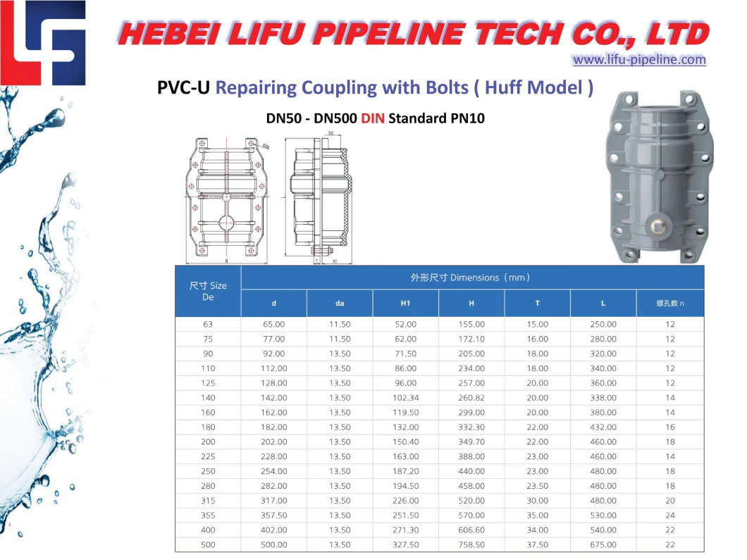 High Quality DIN Standard Plastic Irrigation Pipe Fitting PVC Pressure Pipe Fitting Rubber Ring Joint UPVC Plumbing Pipe and Fittings for Water Supply