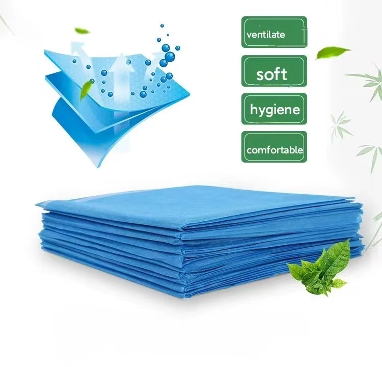 Blue Waterproof Disposable Bed Sheets Non Woven Surgical Bed Sheet 45GSM OEM Service