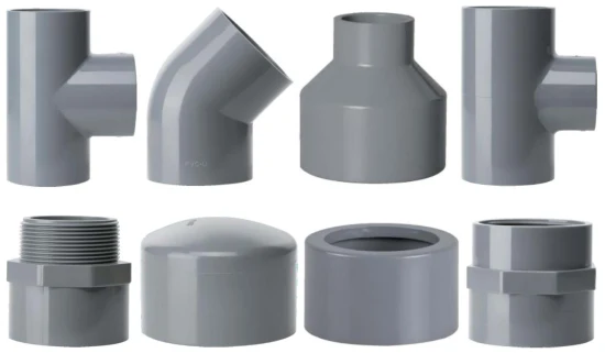 Raccords de tuyauterie en plastique standard DIN et ASTM Sch80 de haute qualité