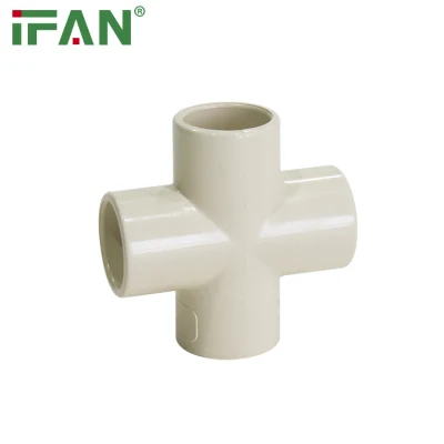 Prix ​​d'usine des raccords de tuyaux en PVC/UPVC/CPVC Ifan Sch40 Sch80 ASTM2846 à quatre voies pour l'approvisionnement en eau